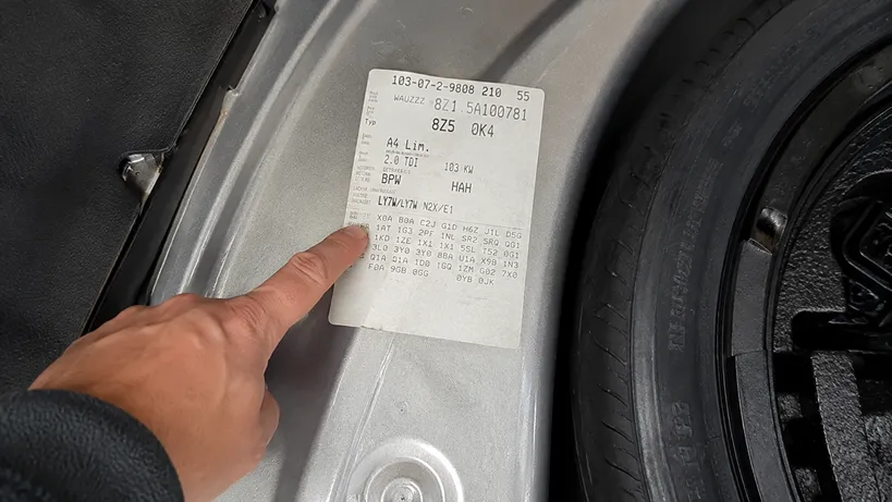 PR-Nummern im Serviceheft oder Fahrzeugaufkleber